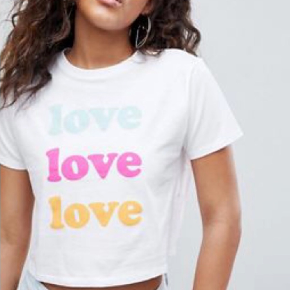 ASOS Love Print Tee - White